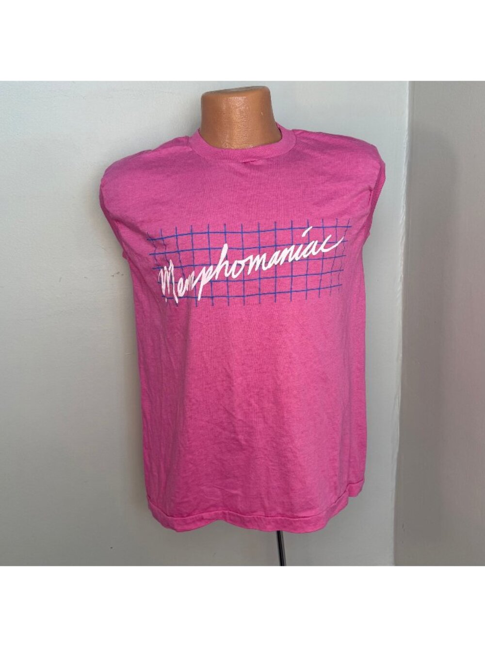 Vintage 1980s Memphomaniac Sleeveless T-Shirt, Memphis, Screen Stars Size M/L
